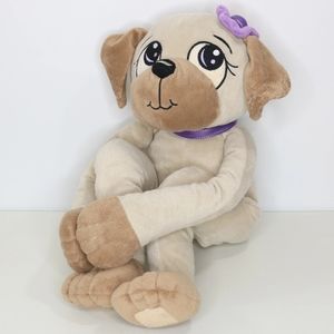 Totally Me Toys R Us Plush Puppy w/Purple Flower Bow Long Arms Legs Hook & Loop